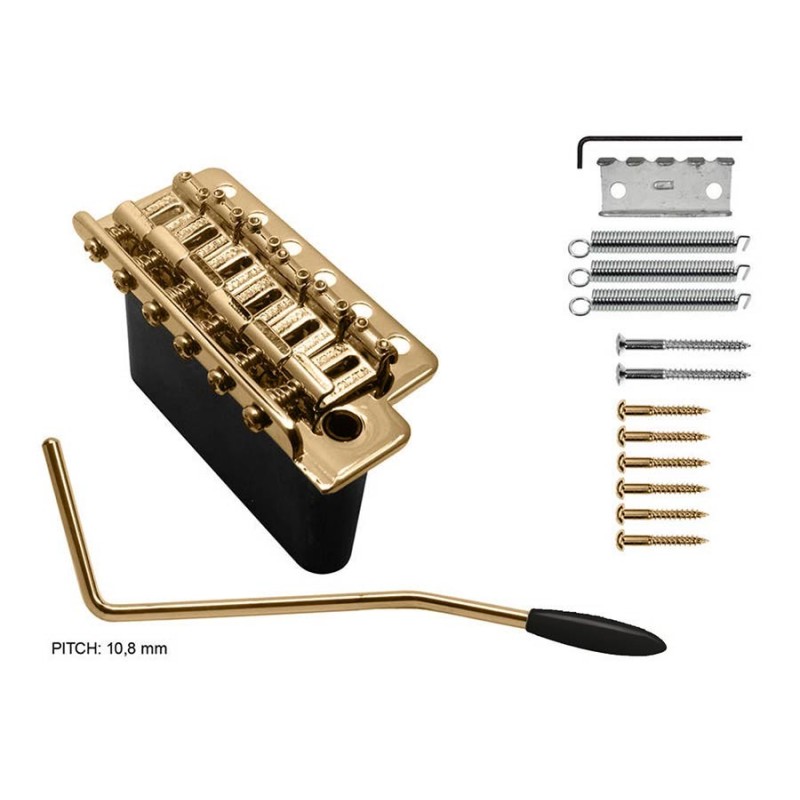 tremolo, pitch 10,8mm, with screws, steel block, g | MÚSICA BILBAO