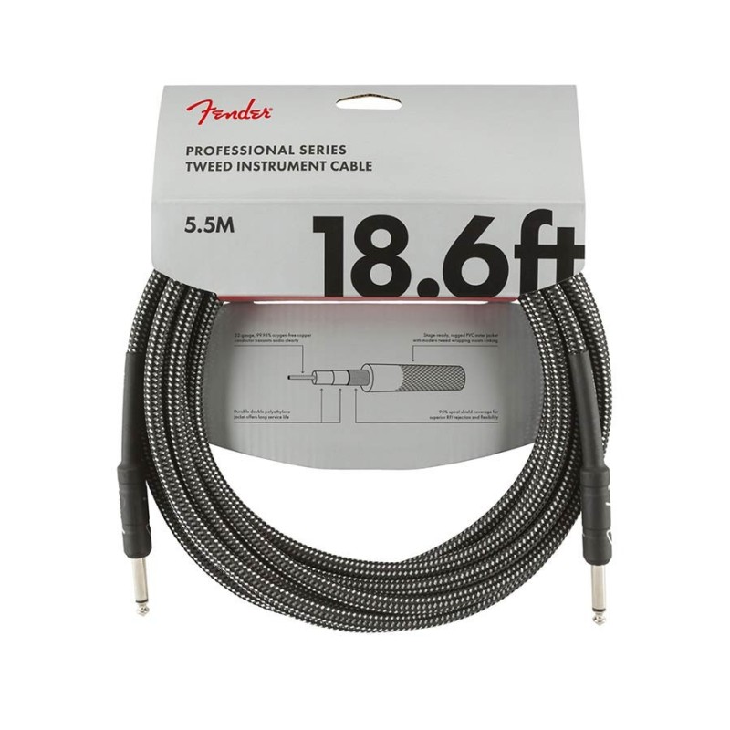 Cable jack/jack Fender 5.5m de tweed gris