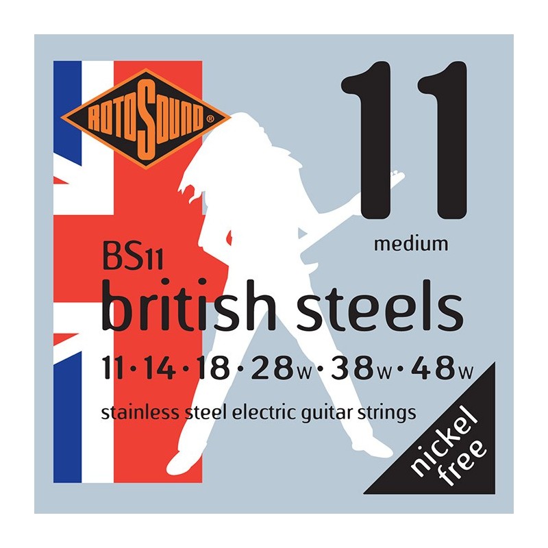 JUEGO DE CUERDAS ROTOSOUND PARA GUITARRA ELÉCTRICA BRITISH STEELS 11-48