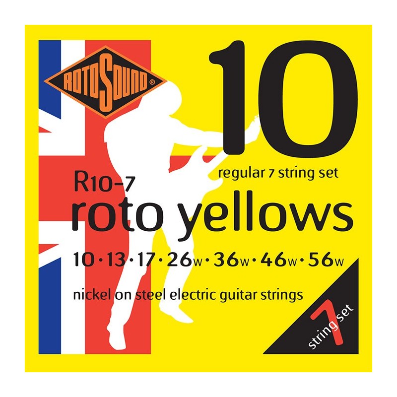 JUEGO DE 7 CUERDAS ROTOSOUND PARA GUITARRA ELÉCTRICA 10-56