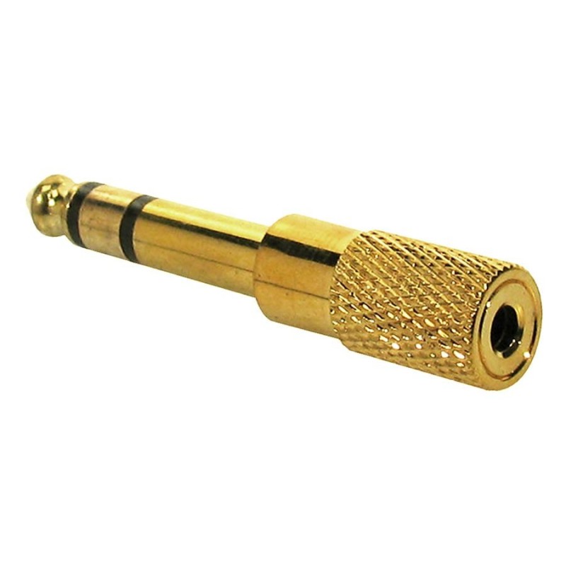 ADAPTADOR BOSTON 3.5mm HEMBRA 6.3mm MACHO DORADO | MÚSICA BILBAO