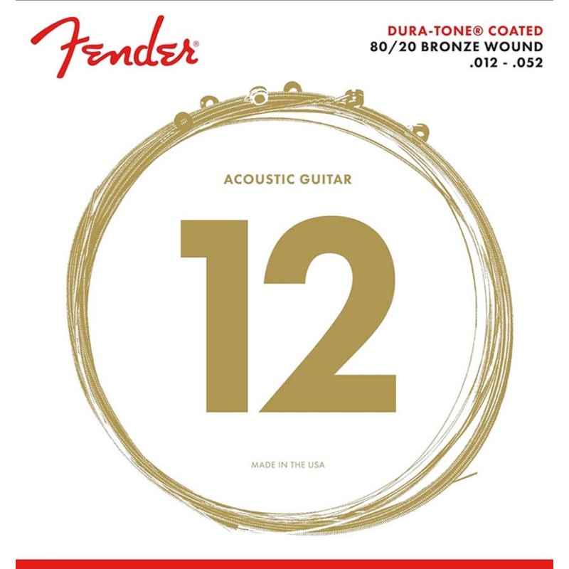 JUEGO DE CUERDAS FENDER PARA GUITARRA ACÚSTICA BRONCE LIGHT 012 - 052
