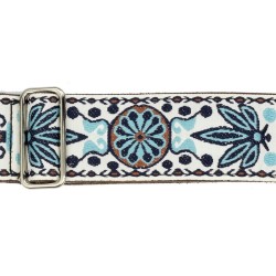 CORREA GAUCHO SERIE DELUXE TRADICIONAL PARA GUITARRA 50mm BLANCO/AZUL