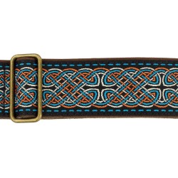 CORREA GAUCHO AUTÉNTICO DELUXE TRADICIONAL PARA GUITARRA 50mm HEBILLA LATÓN BK/BU