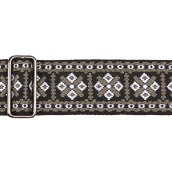 CORREA GAUCHO SERIE TRADICIONAL PARA GUITARRA 50mm CUERO BLANCO Y GRIS