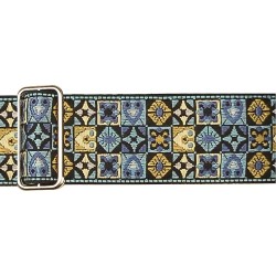 CORREA GAUCHO SERIE TRADICIONAL PARA GUITARRA 50mm MOSAICO AZUL