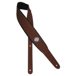 CORREA GAUCHO PARA GUITARRA ACOLCHADA MARRÓN OSCURO/NEGRA