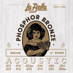JUEGO DE CUERDAS PARA GUITARRA ACÚSTICA LA BELLA PHOSPHOR 12 CUERDAS MEDIUM 12-52 | MÚSICA BILBAO