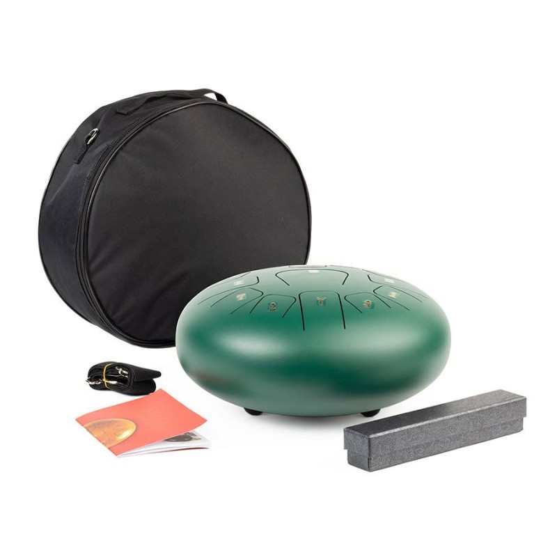 TONGUE DRUM HAYMAN DE 12” DO MAYOR 13 NOTAS VERDE