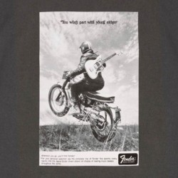 Camiseta biker vintage Fender grafito L | MÚSICA BILBAO