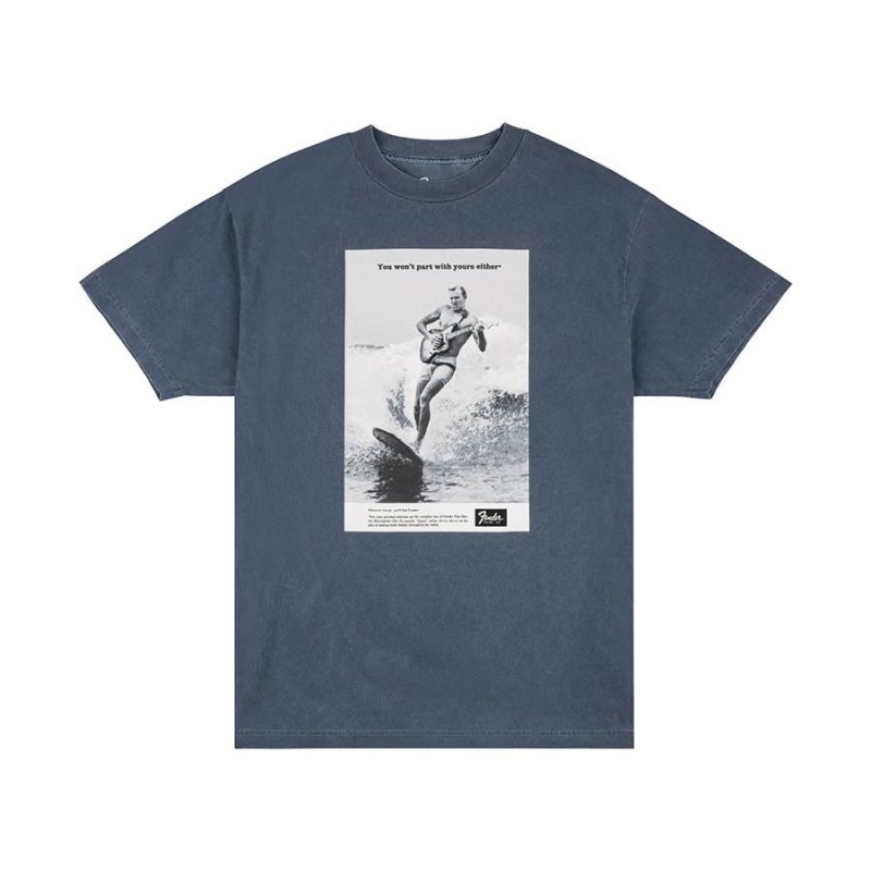 Camiseta surfer vintage Fender azul oceano XL | MÚSICA BILBAO