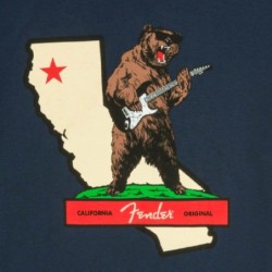 Camiseta Fender Rocks Cali azul marino S | MÚSICA BILBAO