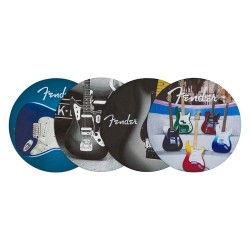 Posavasos Fender guitarra cuero multicolor 4ud | MÚSICA BILBAO