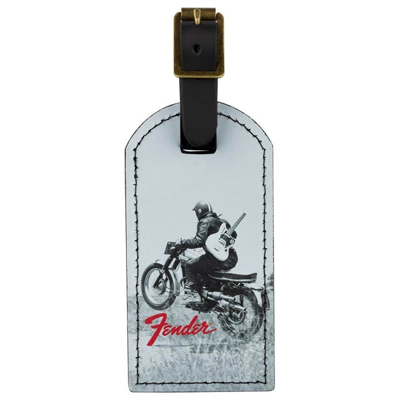 Etiqueta equipaje biker vintage Fender | MÚSICA BILBAO