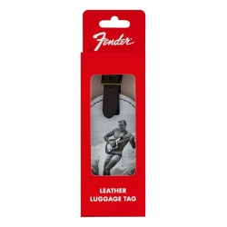 Etiqueta equipaje surfer vintage Fender negro | MÚSICA BILBAO