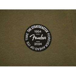 Camiseta 70 aniversario Fender Strat. oliva XL | MÚSICA BILBAO
