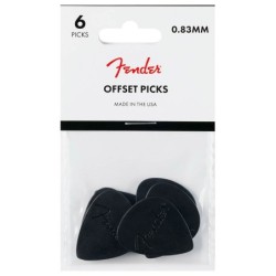 Púas offset Fender 6 piezas negras | MÚSICA BILBAO