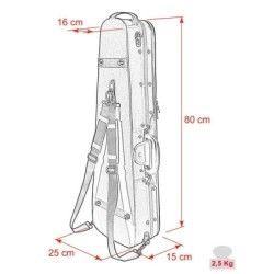 Estuche violín madera4/4 Leonardo forma negro