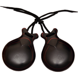 CASTAÑUELAS JALE FIBRA NEGRA VETA ROJA N 6