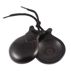 CASTAÑUELAS JALE FIBRA NEGRA VETA ROJA N 6