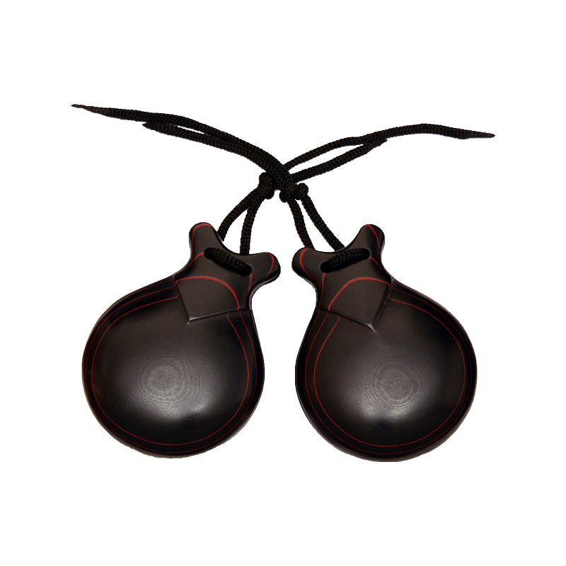 CASTAÑUELAS JALE FIBRA NEGRA VETA ROJA N 8