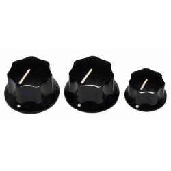 Perillas Jbass Fender CTS 2+1 negras | MÚSICA BILBAO