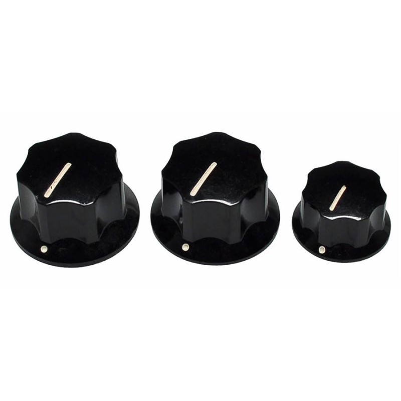 Perillas Jbass Fender CTS 2+1 negras | MÚSICA BILBAO