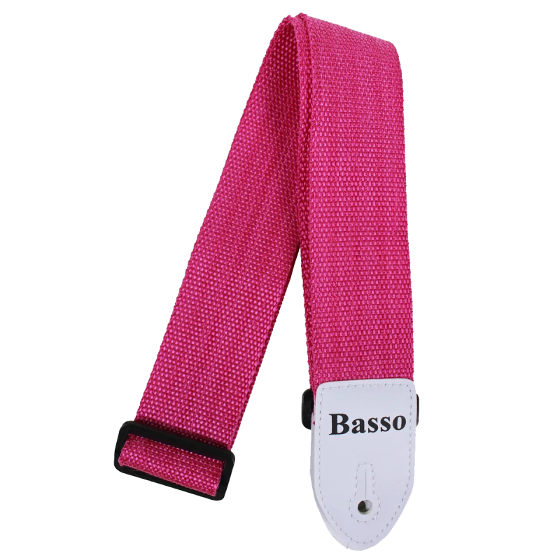 CORREA BASSO PARA GUITARRA Y BAJO ROSA 5cm