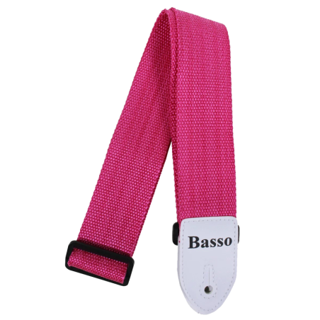 CORREA BASSO PARA GUITARRA Y BAJO ROSA 5cm