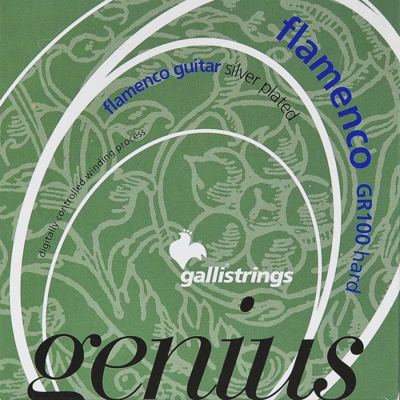 string set flamenco, black trebles and silverplate