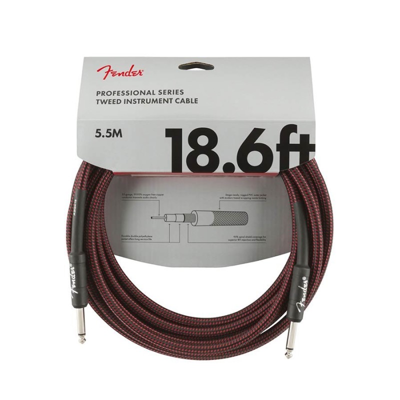 Cable jack/jack Fender 5.5m de tweed rojo | MÚSICA BILBAO