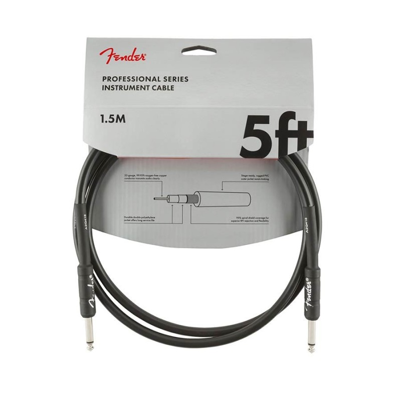 Cable jack/jack Fender 1.5m negro | MÚSICA BILBAO