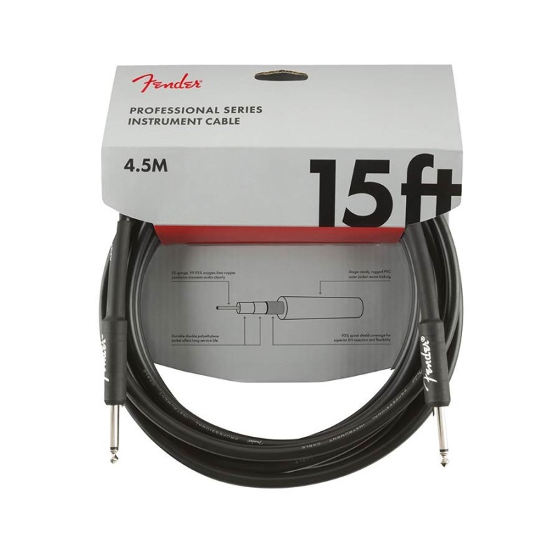 Cable jack/jack Fender 4.5m negro | MÚSICA BILBAO