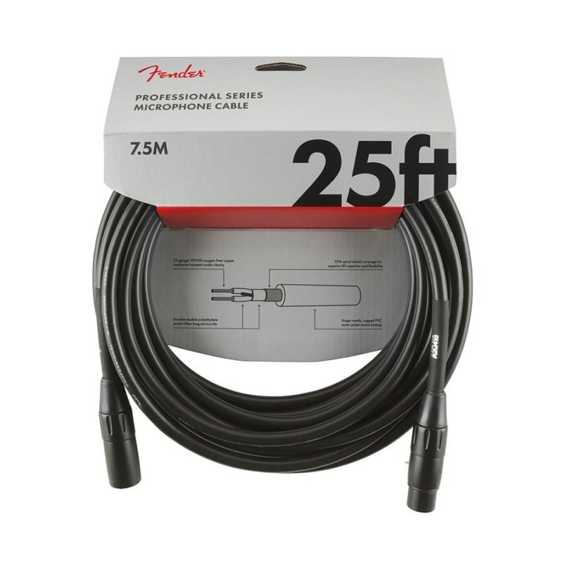 Cable micro Fender 7.5m negro | MÚSICA BILBAO