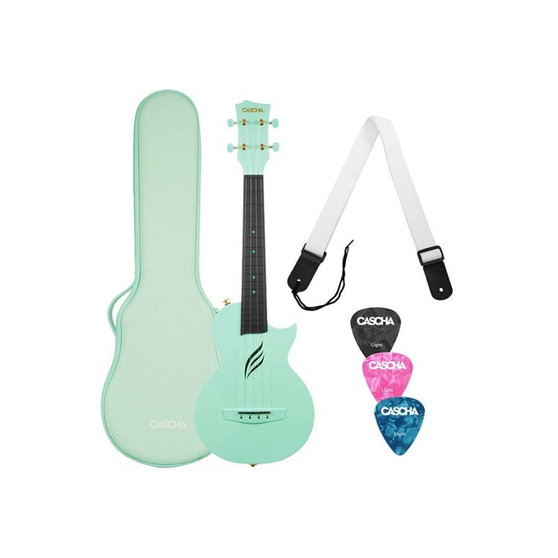 UKELELE DE CONCIERTO CASCHA VERDE DE FIBRA DE CARBONO