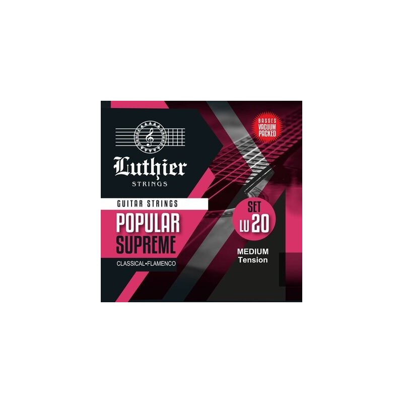 JUEGO DE CUERDAS LUTHIER POPULAR SUPREME MEDIA TENSIÓN