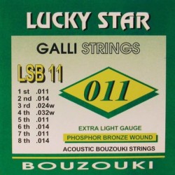 string set bouzouki, phosphor bronze, 011-011-014-