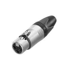 xlr plug, female, 3-pole, silver contacts, nickel