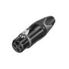 xlr plug, female, 3-pole, silver contacts, black h