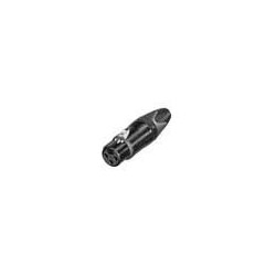 xlr plug, female, 3-pole, silver contacts, black h