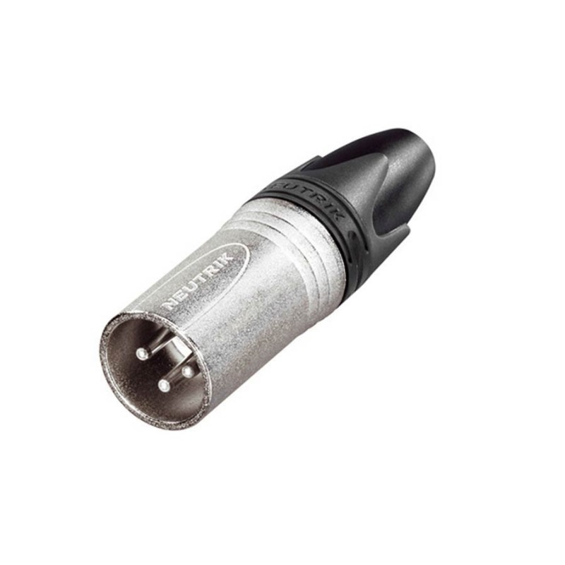 xlr plug, male, 3-pole, silver contacts, nickel ho