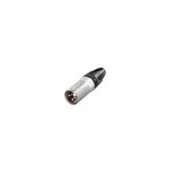 xlr plug, male, 3-pole, silver contacts, nickel ho