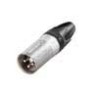 xlr plug, male, 3-pole, silver contacts, nickel ho
