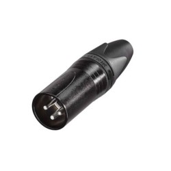 xlr plug, male, 3-pole, silver contacts, black hou