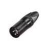 xlr plug, male, 3-pole, silver contacts, black hou