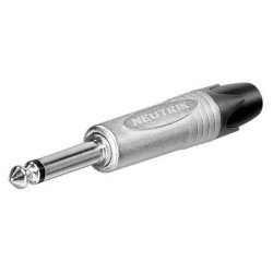 jack plug, 6,3 mm, 2-pole, nickel contacts