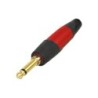 jack plug, 6,3 mm, 2-pole, gold contacts, silent