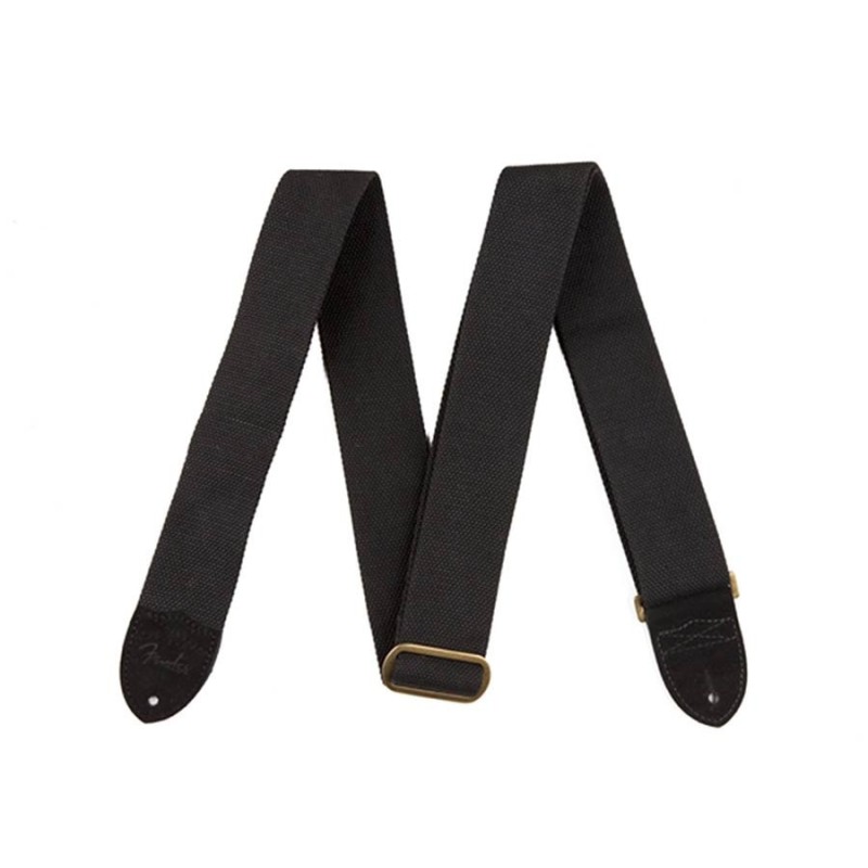 Correa Fender 50mm Cotton/Leather Logo black | MÚSICA BILBAO
