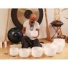quartz crystal singing bowl 9 440Hz A, with malle"