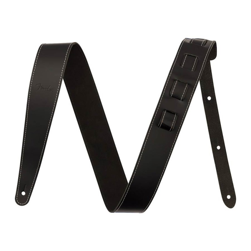 Correa Fender Essentials cuero negro 2pg | MÚSICA BILBAO